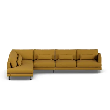 Bredhult sofa - Luiza Mustard 3972-black steel, 4-seater B2 - 1898