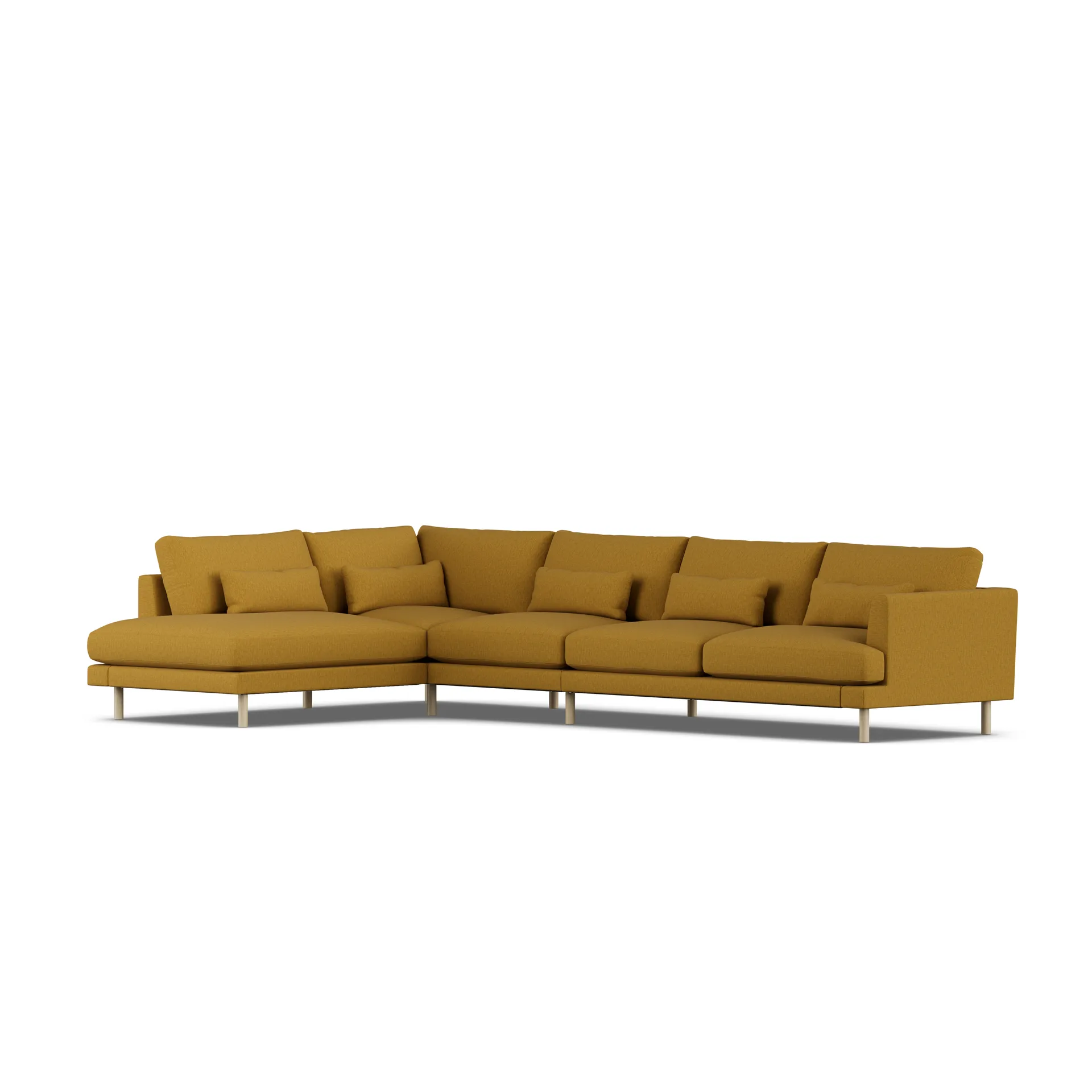 Bredhult sofa, Luiza Mustard 3972-white-oiled oak, 4-seater B2 1898