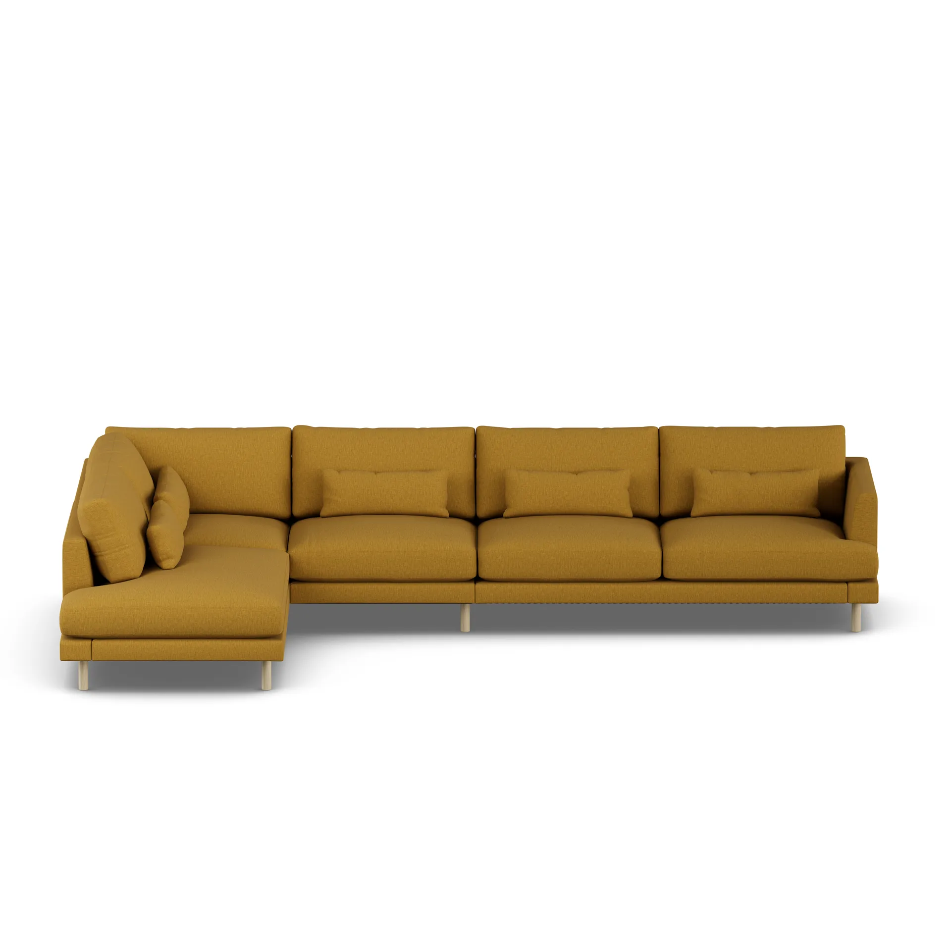 Bredhult sofa, Luiza Mustard 3972-white-oiled oak, 4-seater B2 1898