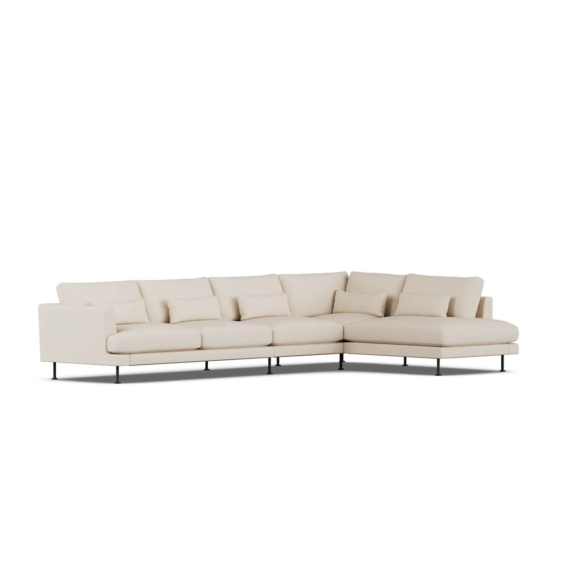 Bredhult sofa, Same Beige 6670-black steel, 4-seater B1 1898