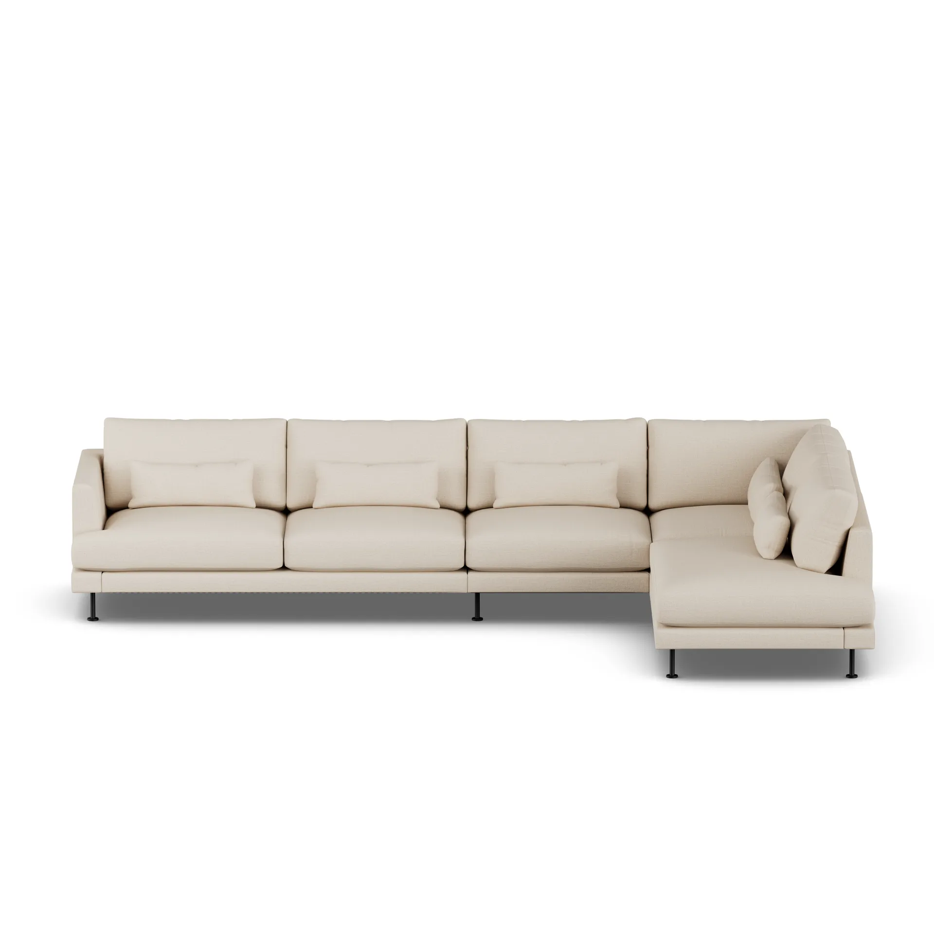 Bredhult sofa, Same Beige 6670-black steel, 4-seater B1 1898