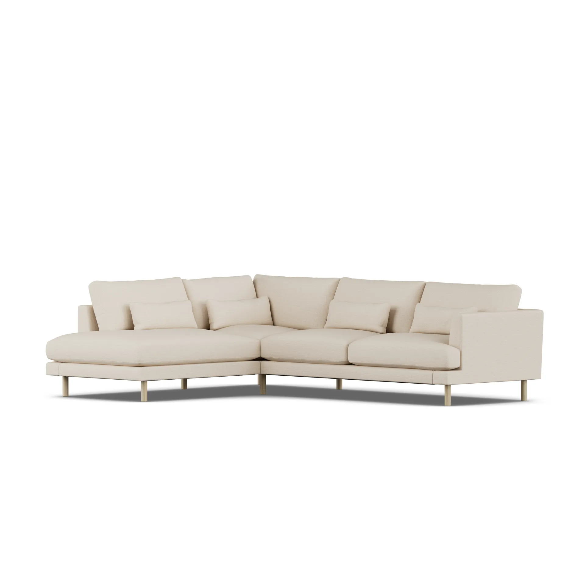 Bredhult sofa, Same Beige 6670-white-oiled oak, 3-seater A2 1898