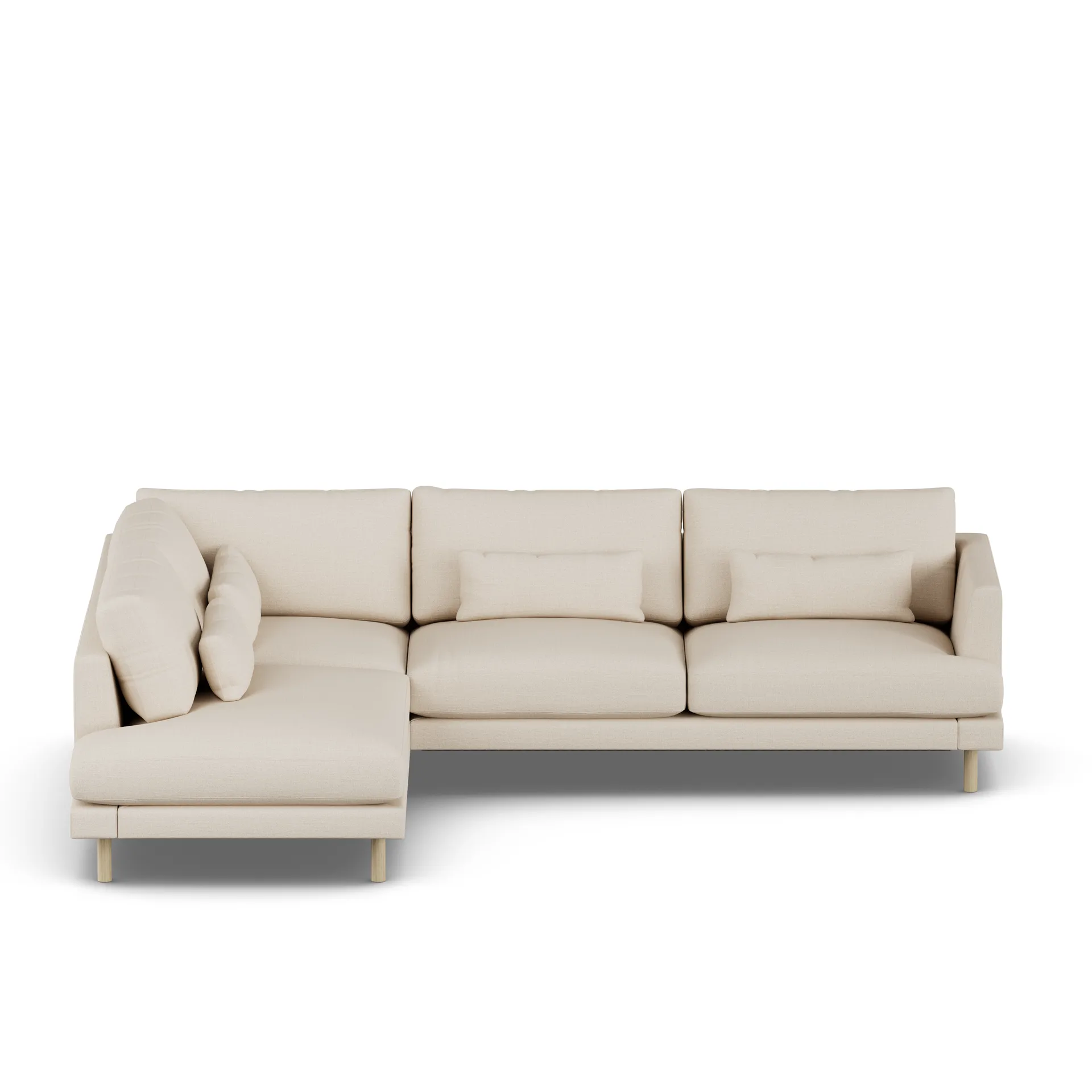 Bredhult sofa, Same Beige 6670-white-oiled oak, 3-seater A2 1898