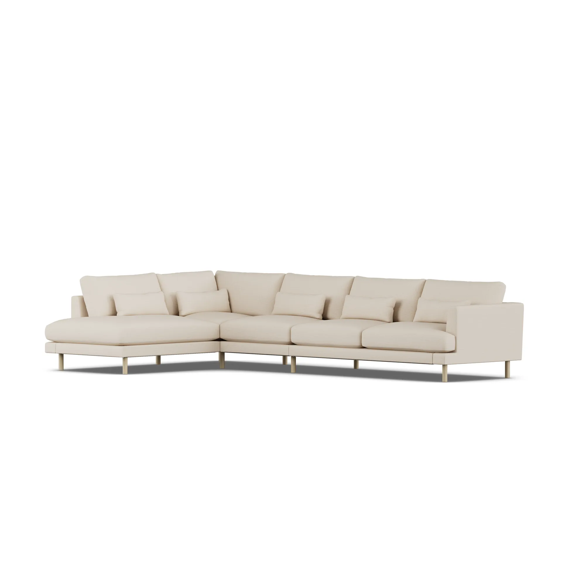 Bredhult sofa, Same Beige 6670-white-oiled oak, 4-seater B2 1898