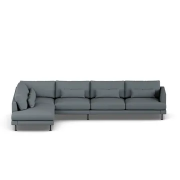 Bredhult sofa - Same Blue 6678-black steel, 4-seater B2 - 1898