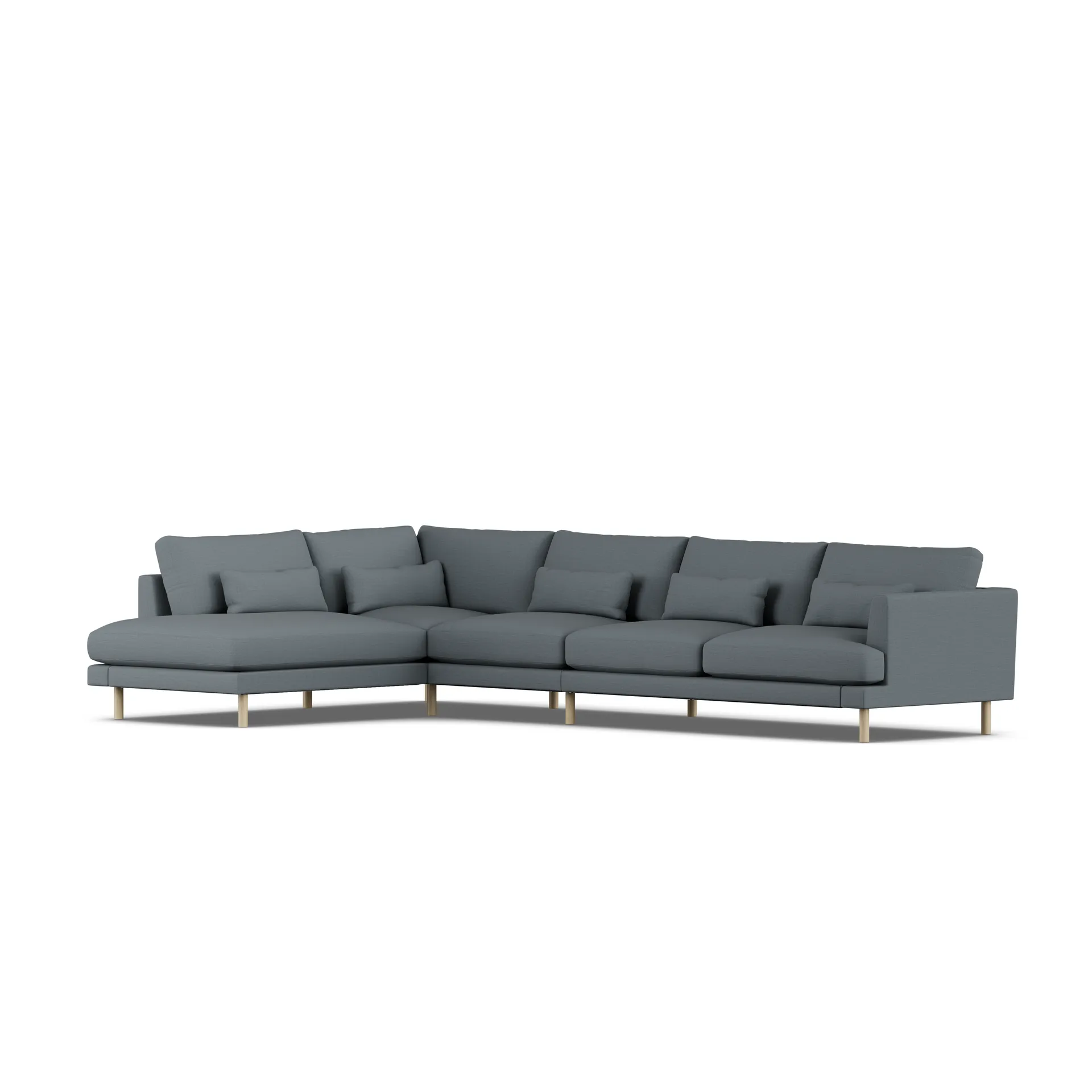 Bredhult sofa, Same Blue 6678-white-oiled oak, 4-seater B2 1898