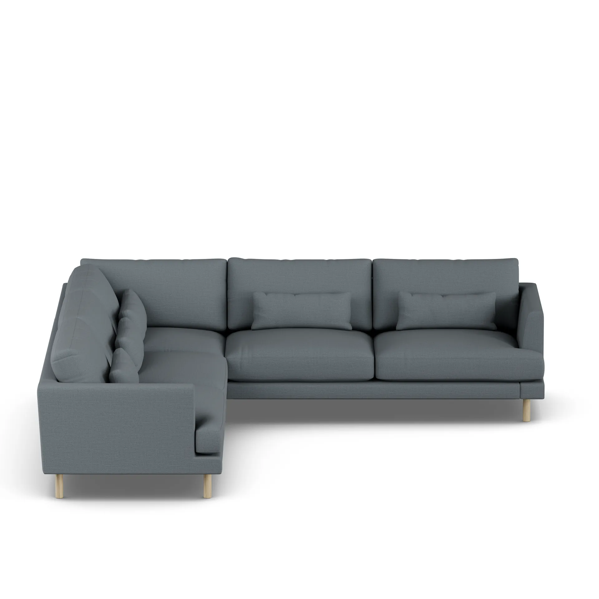Bredhult sofa, Same Blue 6678-white-oiled oak, corner sofa F 1898
