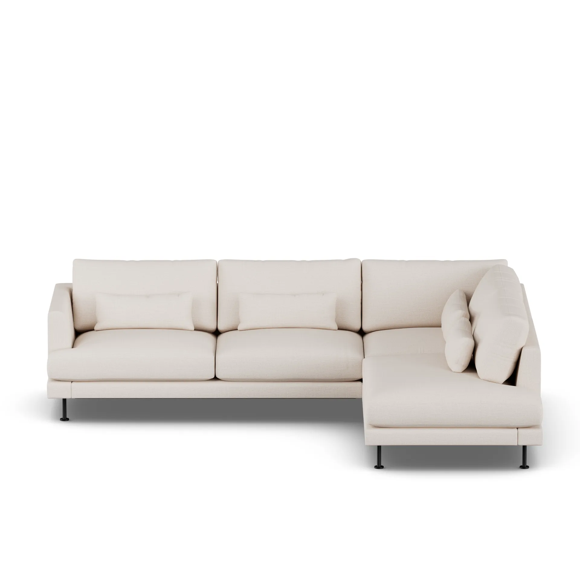 Bredhult sofa, Same Off White 6671-black steel, 3-seater A1 1898