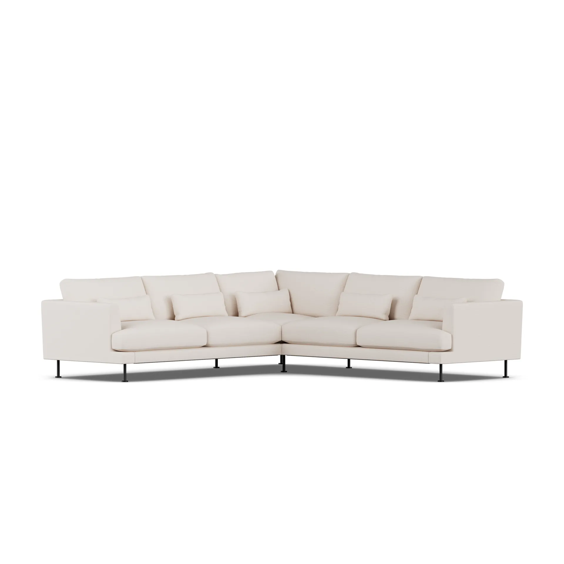 Bredhult sofa, Same Off White 6671-black steel, corner sofa F 1898