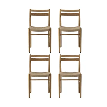 Fridhem dining chair, Lacquered oak-natural weave, 4-pack - 1898