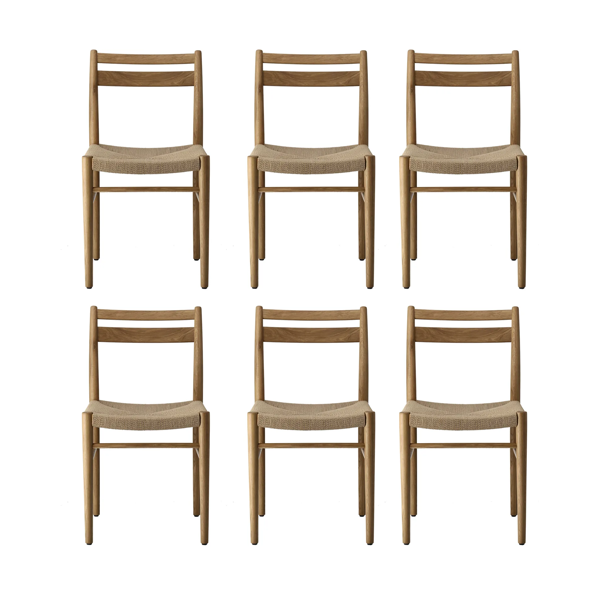 Fridhem dining chair, Lacquered oak-natural weave, 6-pack,  1898