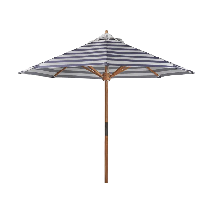 Hisshult parasol Ø270 cm - Blue stripe-teak - 1898