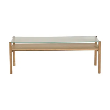 Lid coffee table - White pigmented oak-glass, 125x50 cm - 1898