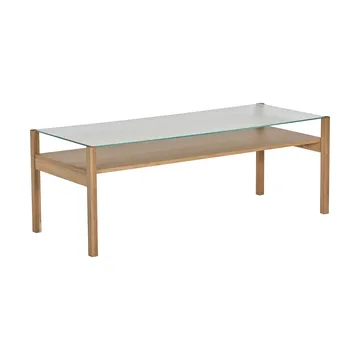 Lid coffee table - White pigmented oak-glass, 125x50 cm - 1898