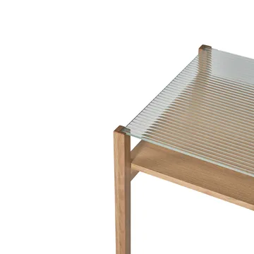 Lid coffee table - White pigmented oak-glass, 125x50 cm - 1898