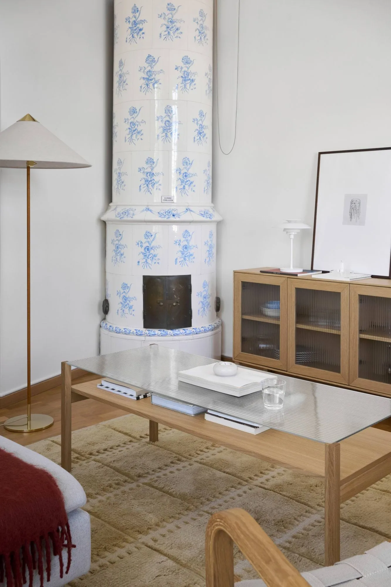 Lid coffee table, White pigmented oak-glass, 125x50 cm 1898