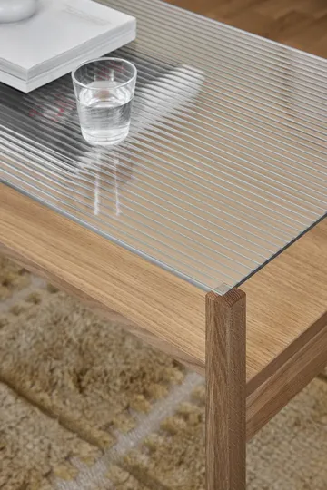 Lid coffee table - White pigmented oak-glass, 125x50 cm - 1898
