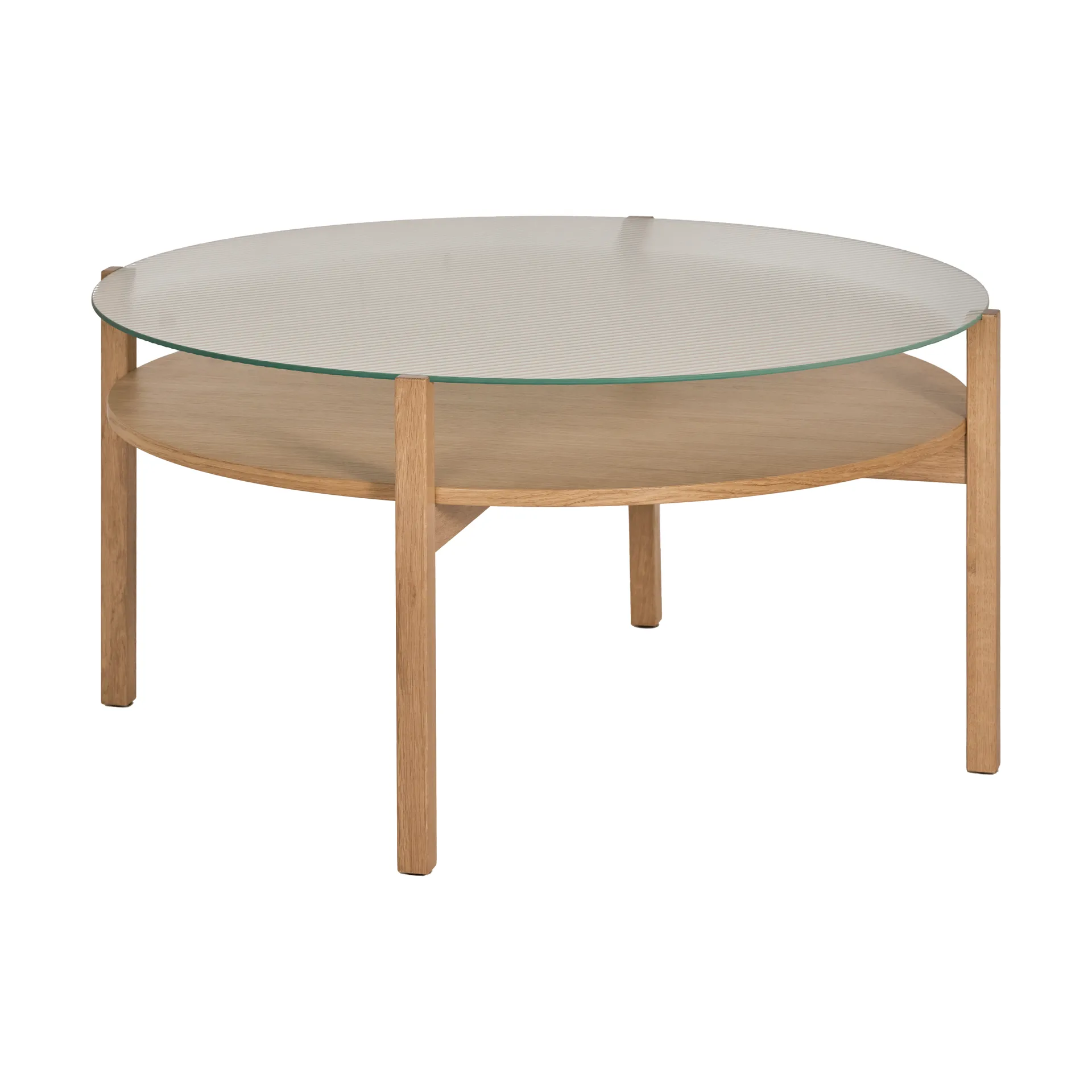 Lid coffee table, White pigmented oak-glass, Ø90 cm 1898
