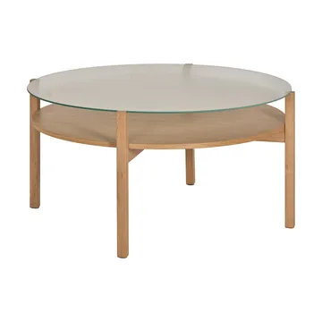 Lid coffee table - White pigmented oak-glass, Ø90 cm - 1898