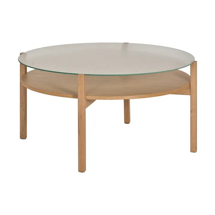 Lid coffee table - White pigmented oak-glass, Ø90 cm - 1898