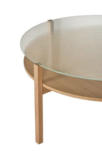 Lid coffee table - White pigmented oak-glass, Ø90 cm - 1898