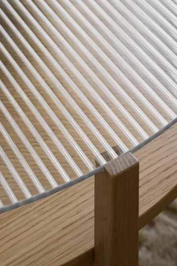 Lid coffee table - White pigmented oak-glass, Ø90 cm - 1898