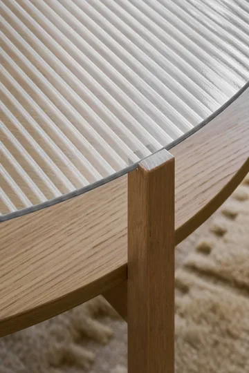 Lid coffee table - White pigmented oak-glass, Ø90 cm - 1898