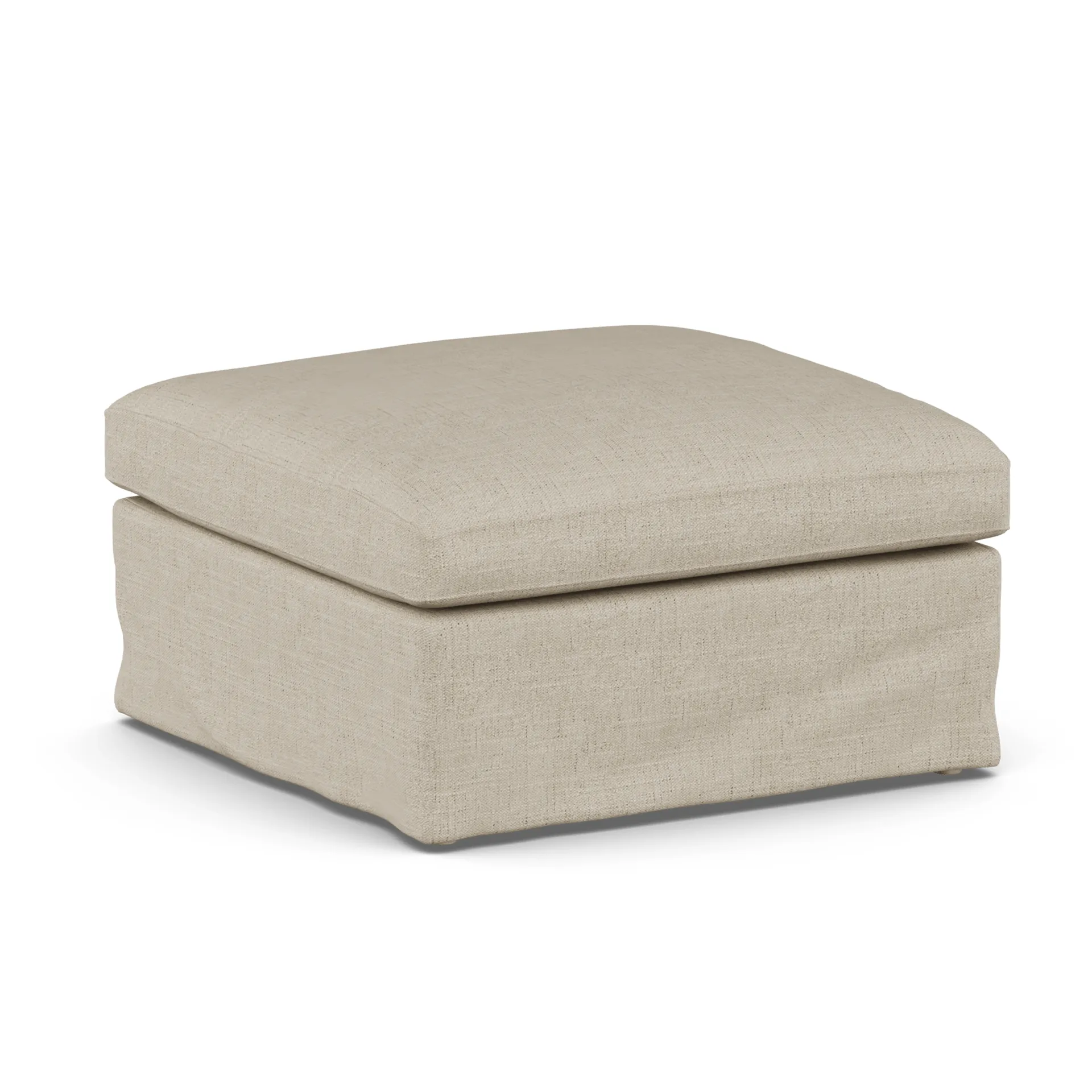 Linnevik footstool, Bern Beige 0341-white-oiled oak, with skirt 1898
