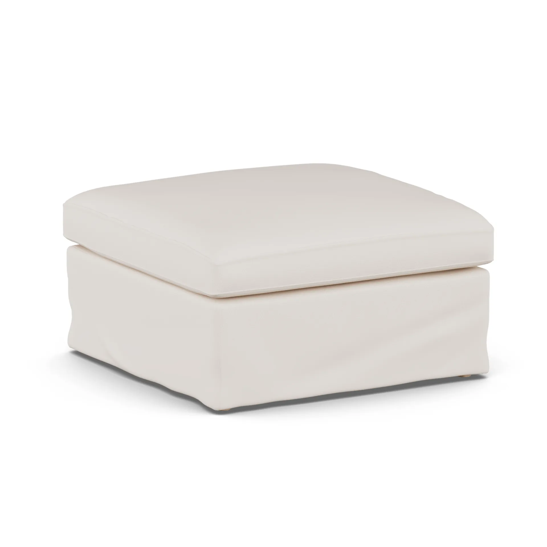 Linnevik footstool, Caleido Beige 9600-white-oiled oak, with skirt 1898