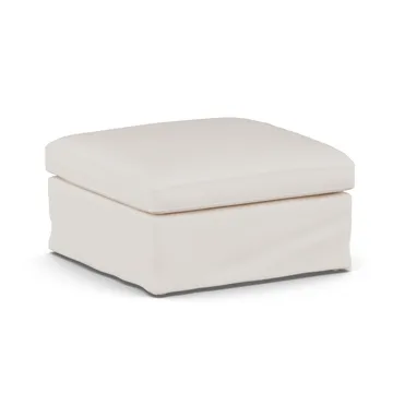 Linnevik footstool - Caleido Beige 9600-white-oiled oak, with skirt - 1898