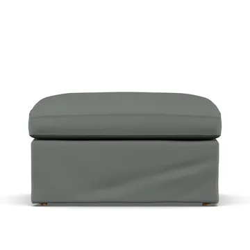 Linnevik footstool - Caleido Grey 1240-white-oiled oak, with skirt - 1898