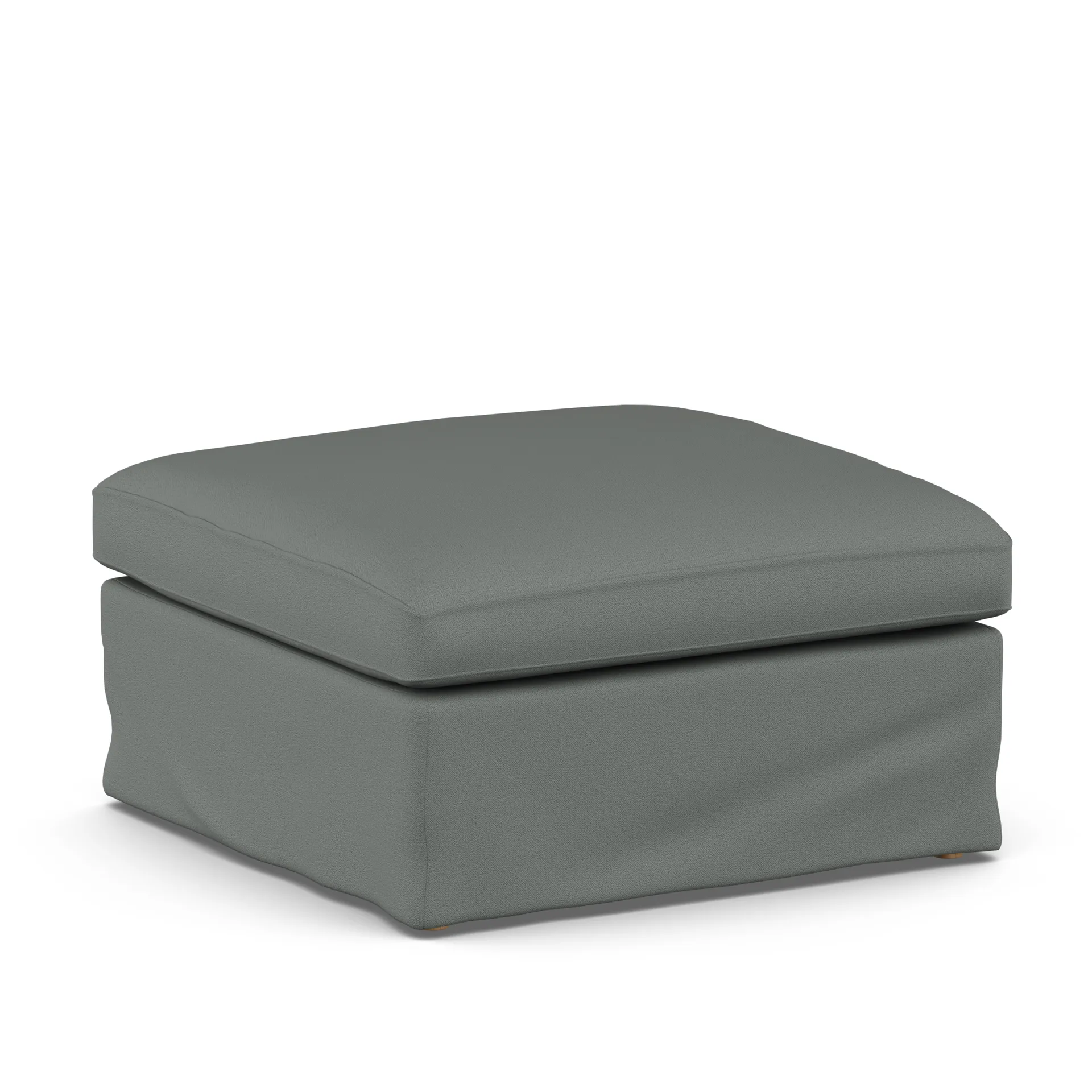 Linnevik footstool, Caleido Grey 1240-white-oiled oak, with skirt 1898