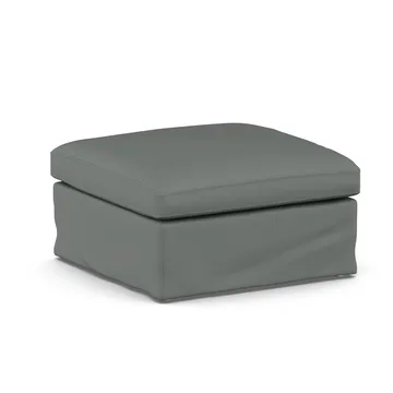 Linnevik footstool - Caleido Grey 1240-white-oiled oak, with skirt - 1898