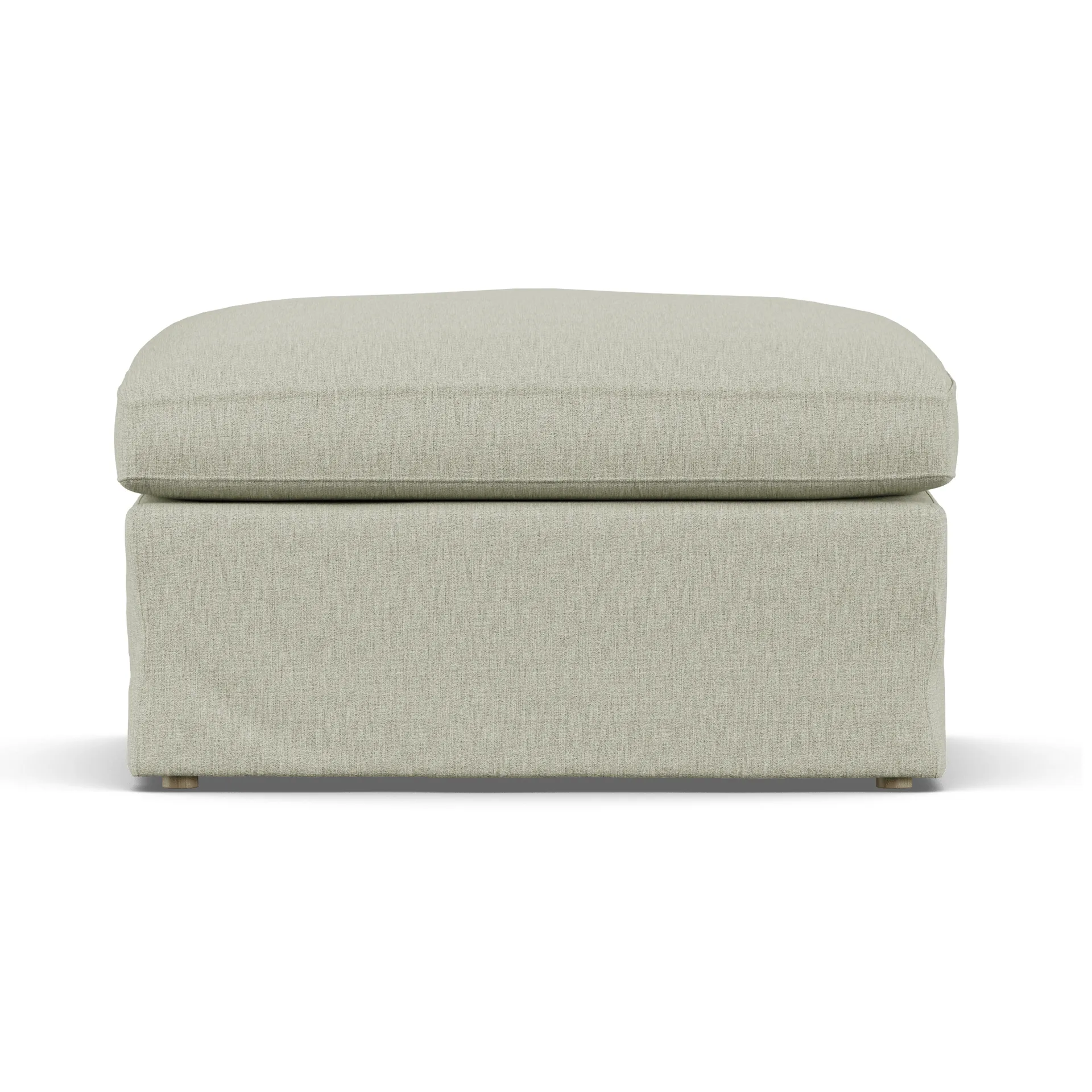 Linnevik footstool, Luiza Beige 3981-white-oiled oak, with skirt 1898