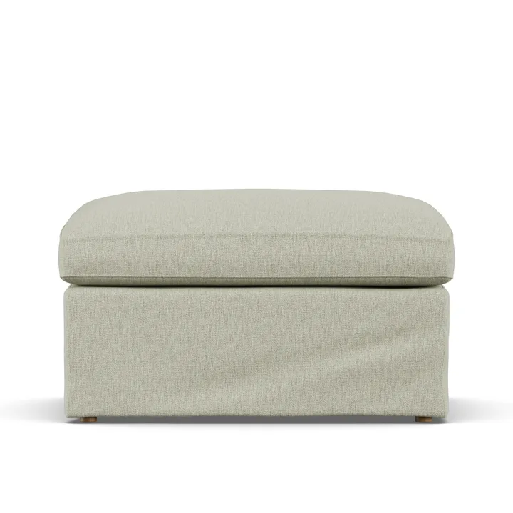 Linnevik footstool - Luiza Beige 3981-white-oiled oak, with skirt - 1898