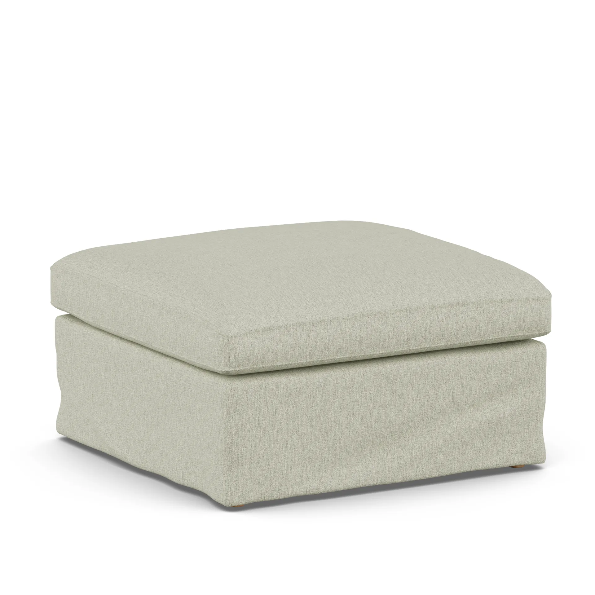 Linnevik footstool, Luiza Beige 3981-white-oiled oak, with skirt 1898