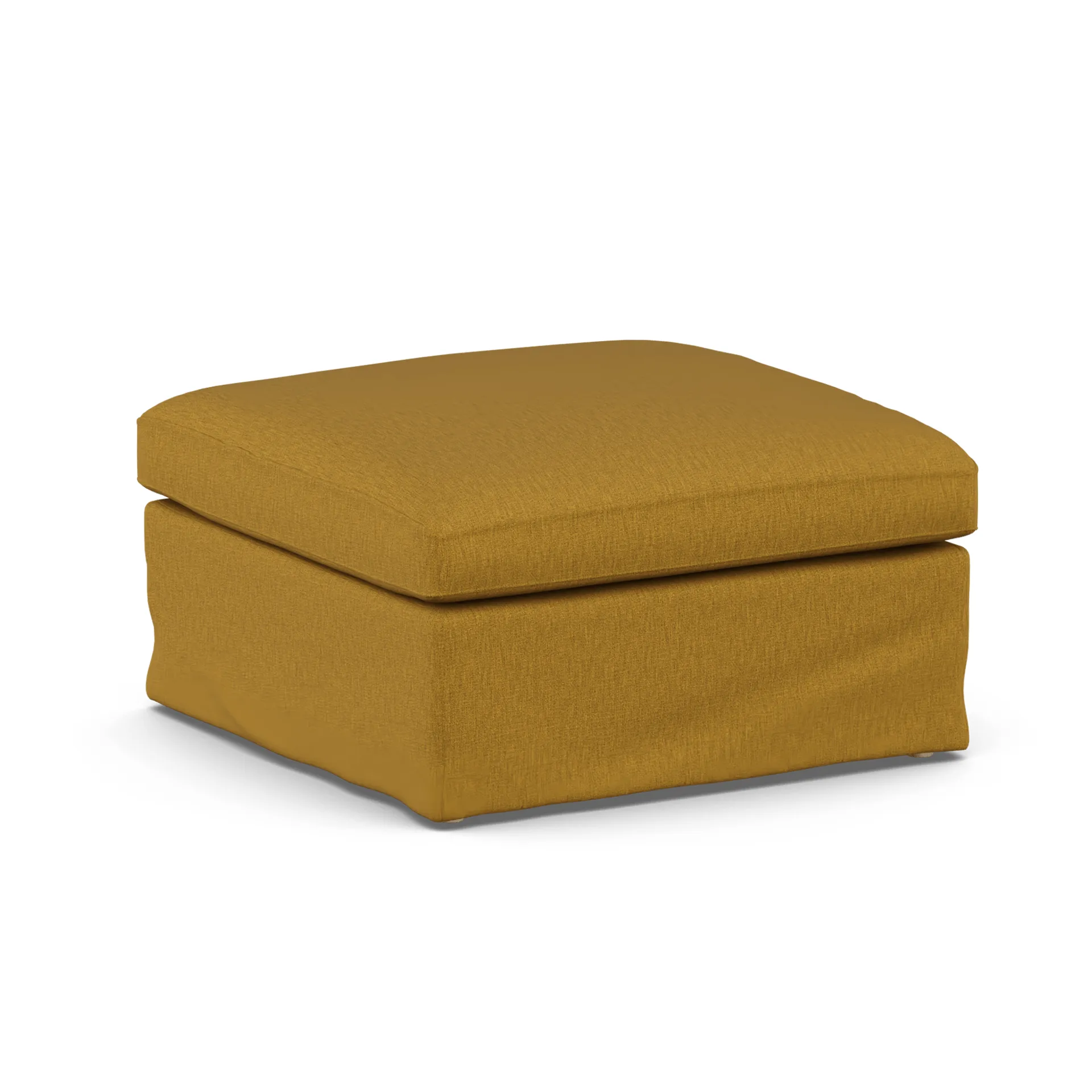 Linnevik footstool, Luiza Mustard 3972-white-oiled oak, with skirt 1898