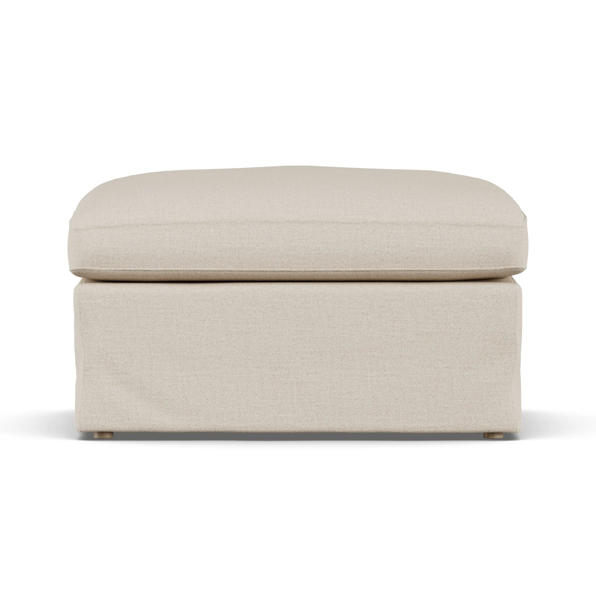 Linnevik footstool, Same Beige 6670-white-oiled oak, with skirt 1898
