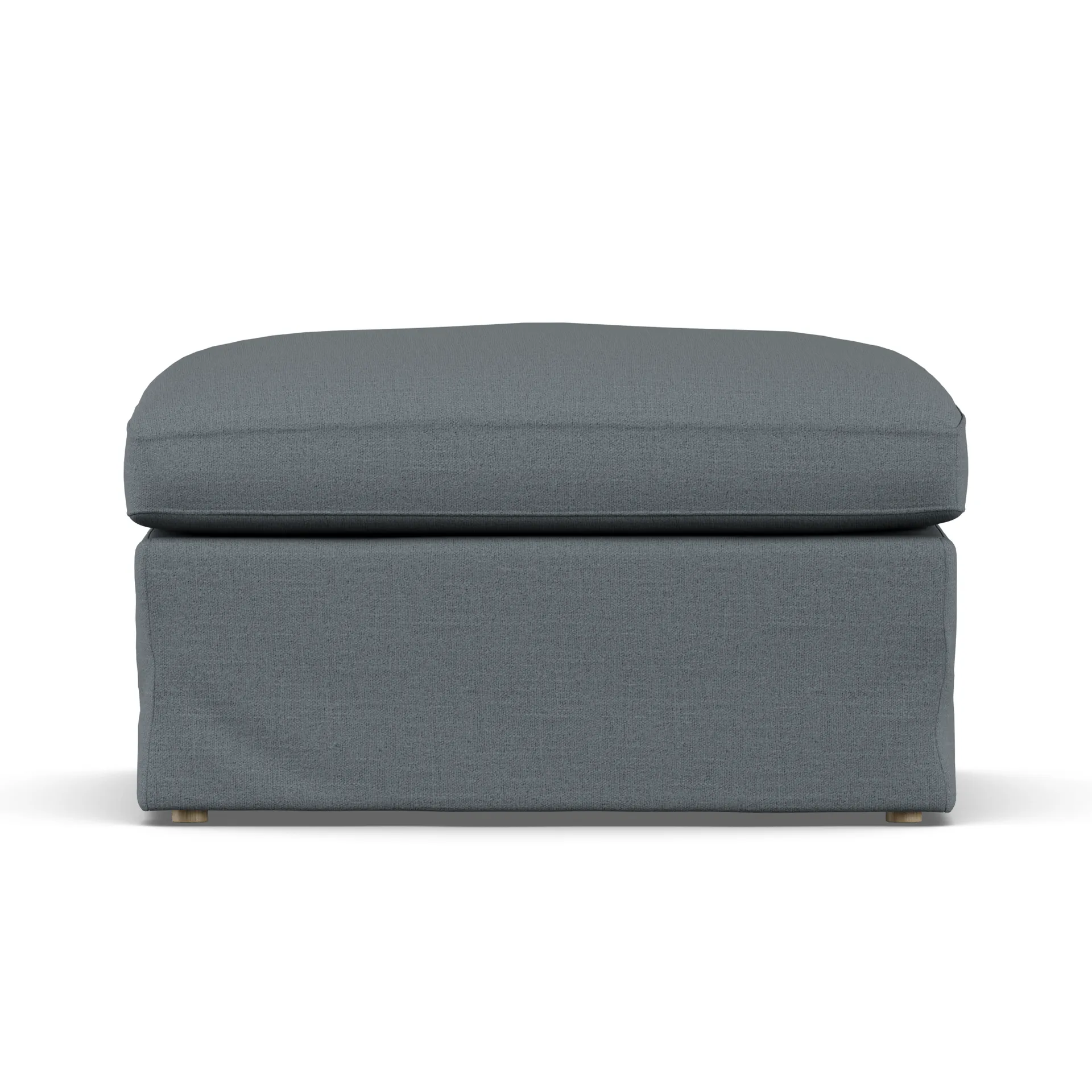 Linnevik footstool, Same Blue 6678-white-oiled oak, with skirt 1898