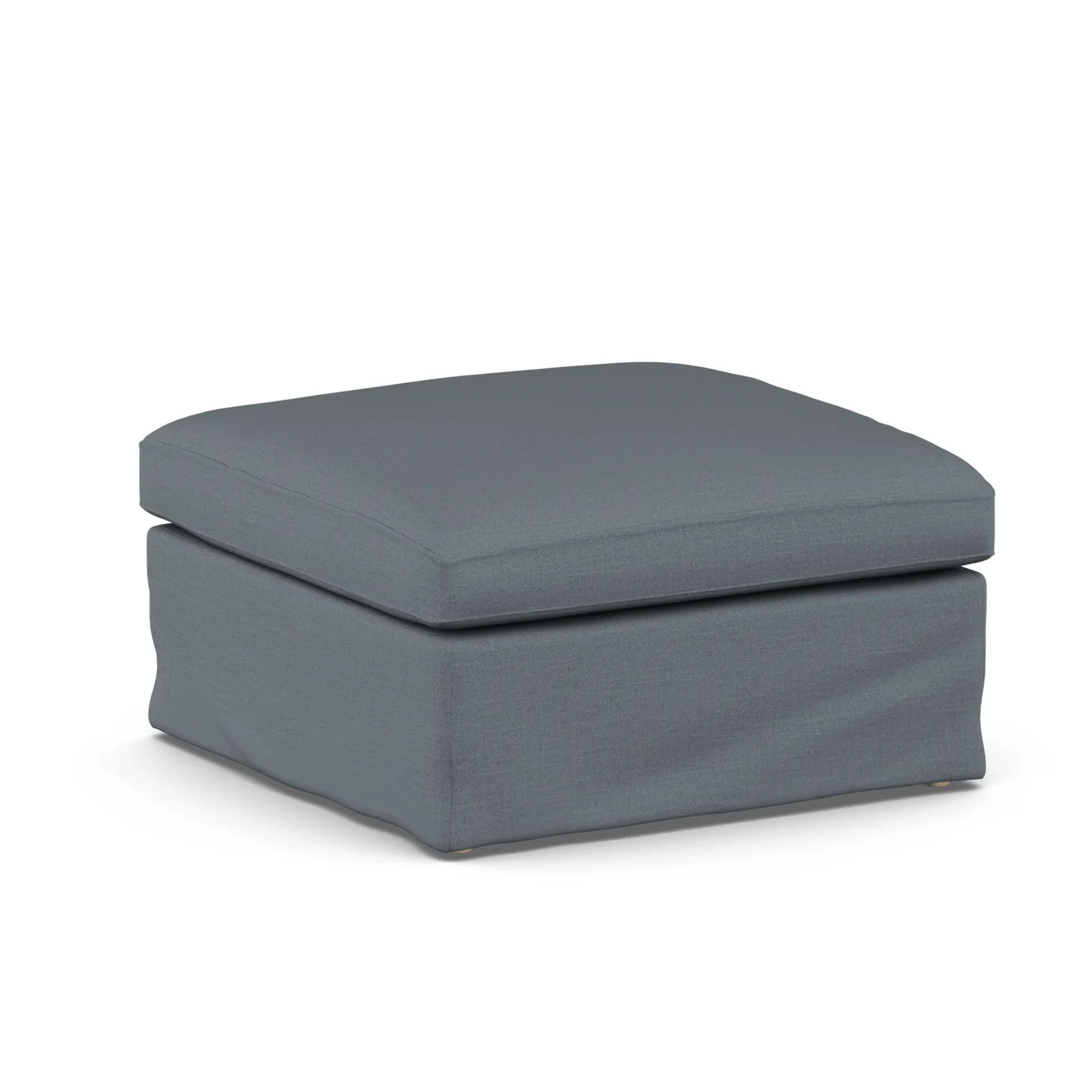 Linnevik footstool, Same Blue 6678-white-oiled oak, with skirt 1898