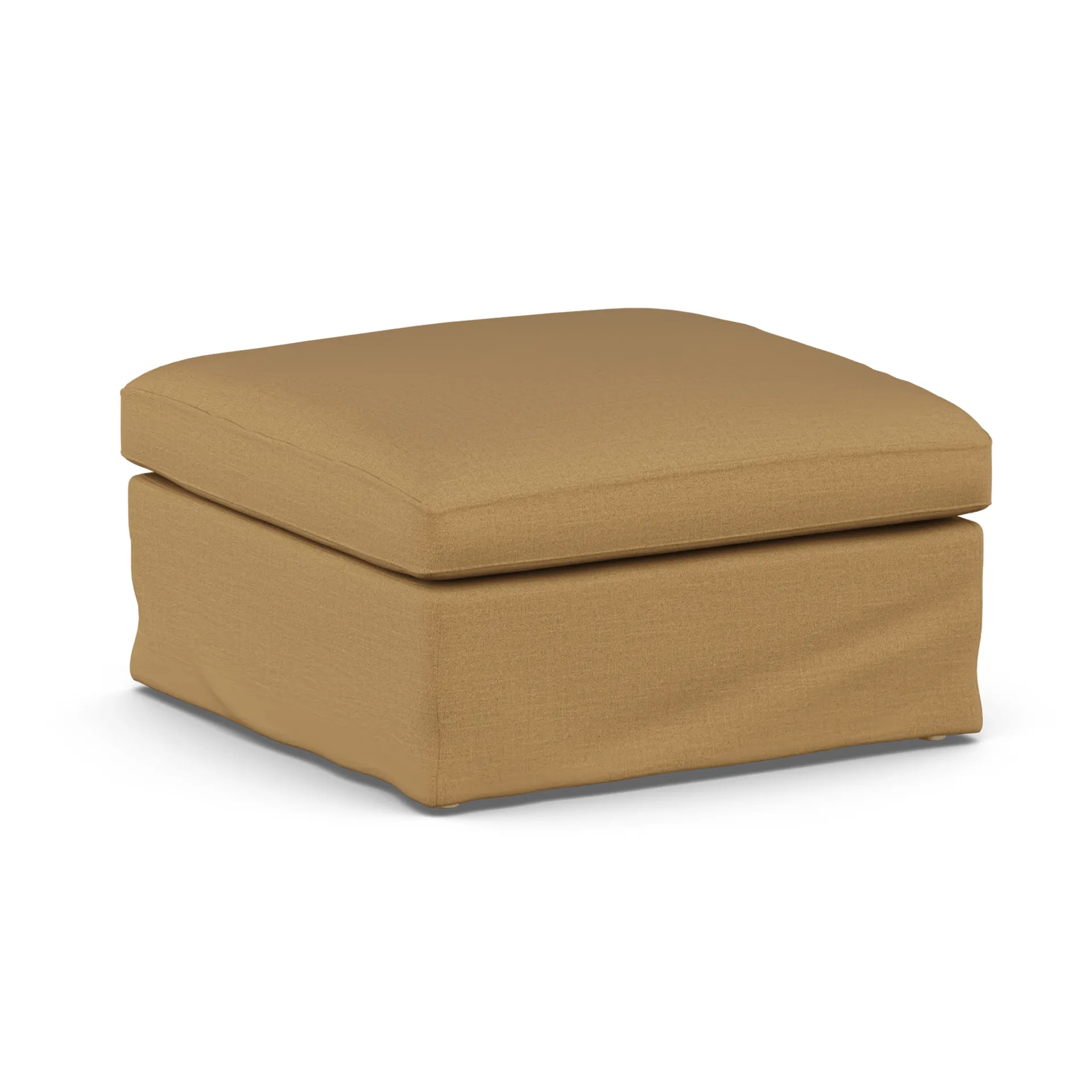 Linnevik footstool, Same Ochre 6676-white-oiled oak, with skirt 1898