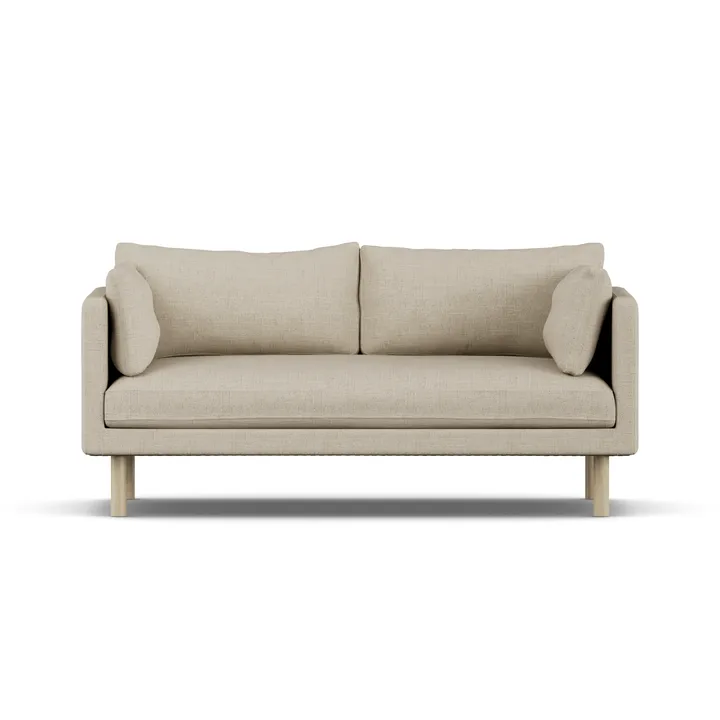 Linnevik sofa - Bern Beige 0341-white-oiled oak, 2-seater, without skirt - 1898