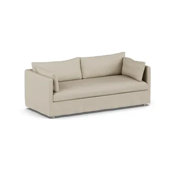 Linnevik sofa - Bern Beige 0341-white-oiled oak, 3-seater, with skirt - 1898