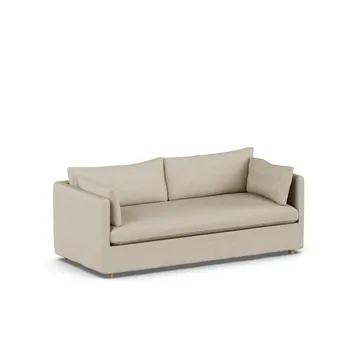 Linnevik sofa - Bern Beige 0341-white-oiled oak, 3-seater, with skirt - 1898
