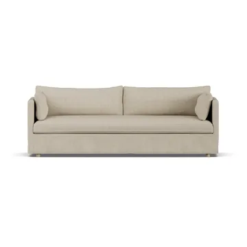 Linnevik sofa - Bern beige 0341-white-oiled oak, 4-seater, with skirt - 1898