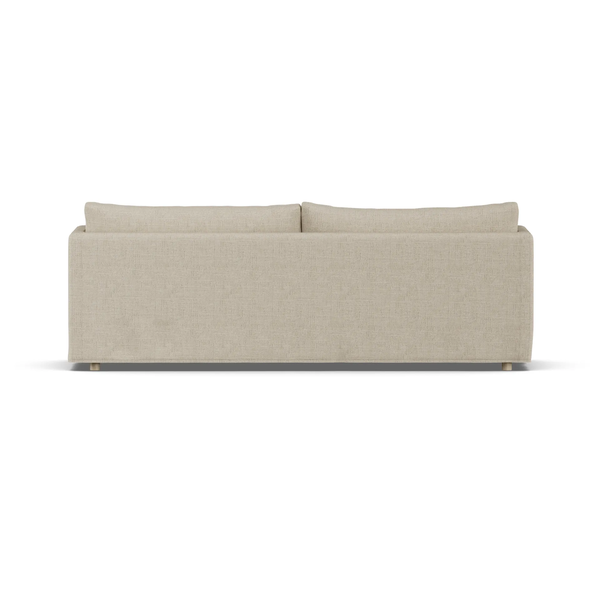Linnevik sofa, Bern beige 0341-white-oiled oak, 4-seater, with skirt 1898