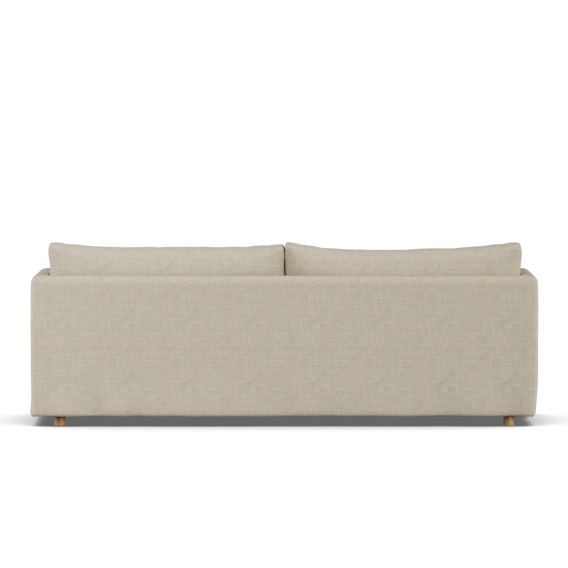 Linnevik sofa, Bern beige 0341-white-oiled oak, 4-seater, with skirt 1898