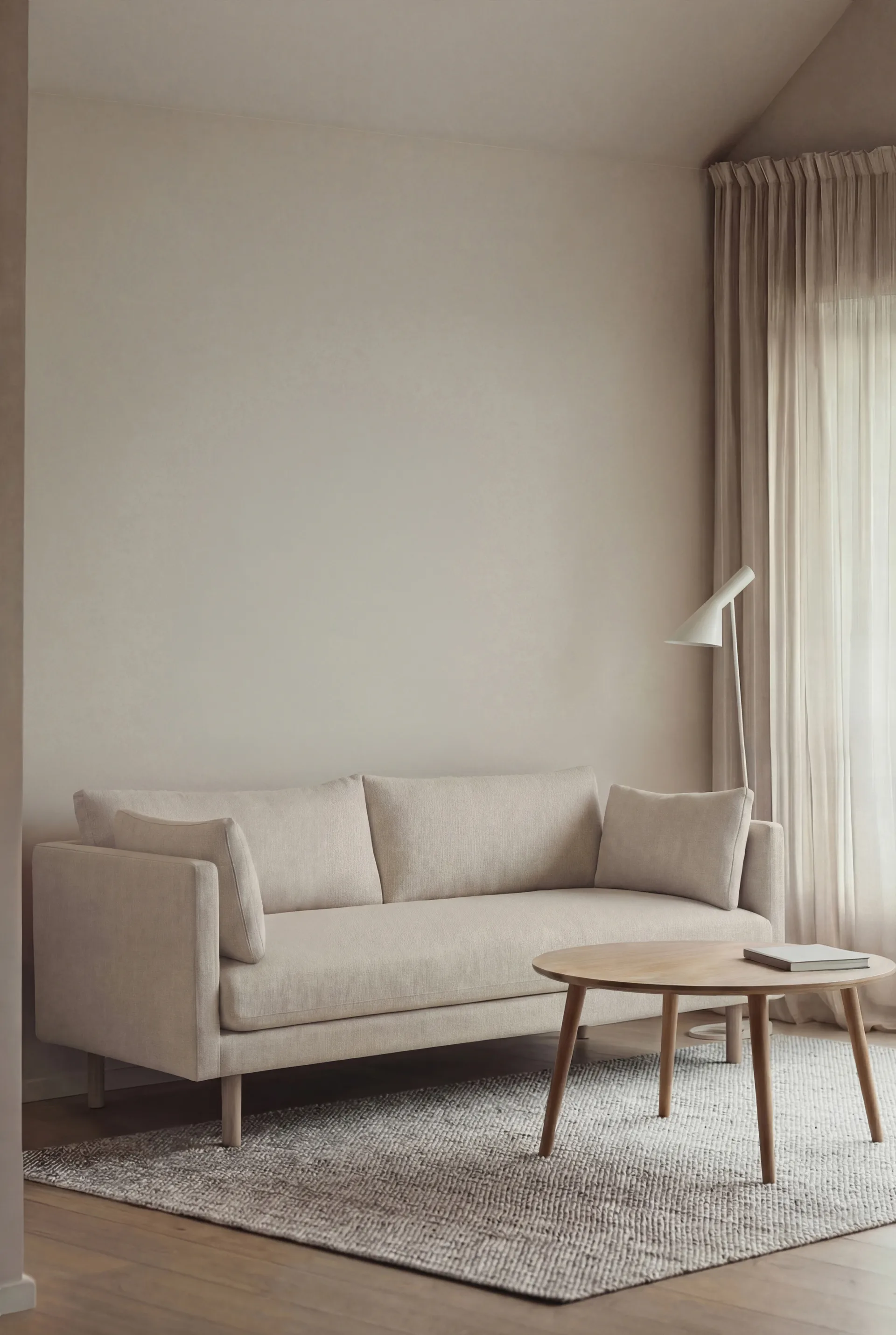 Linnevik sofa, Caleido Beige 9600-white-oiled oak, 2-seater 1898