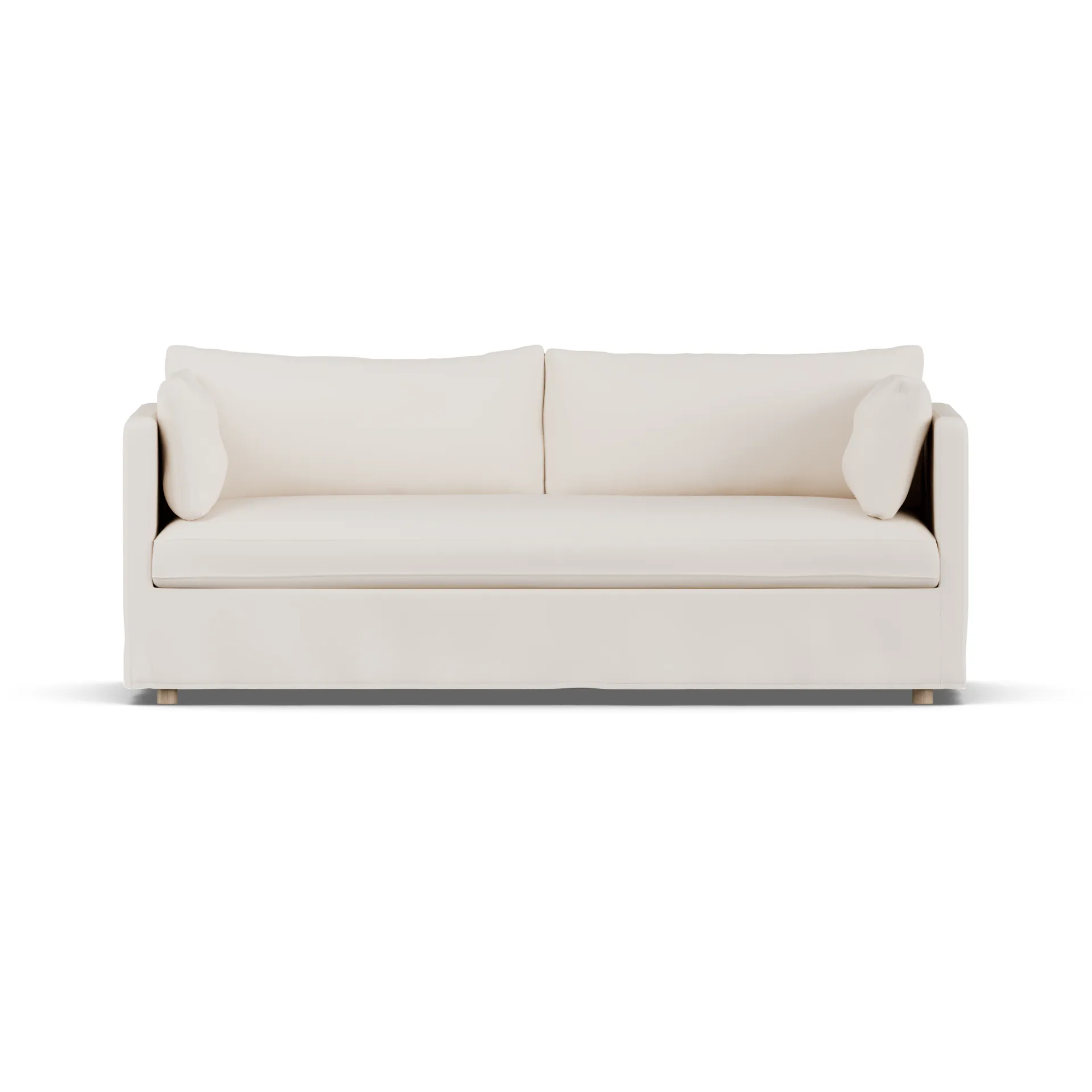Linnevik sofa, Caleido beige 9600-white-oiled oak, 3-seater, with skirt 1898