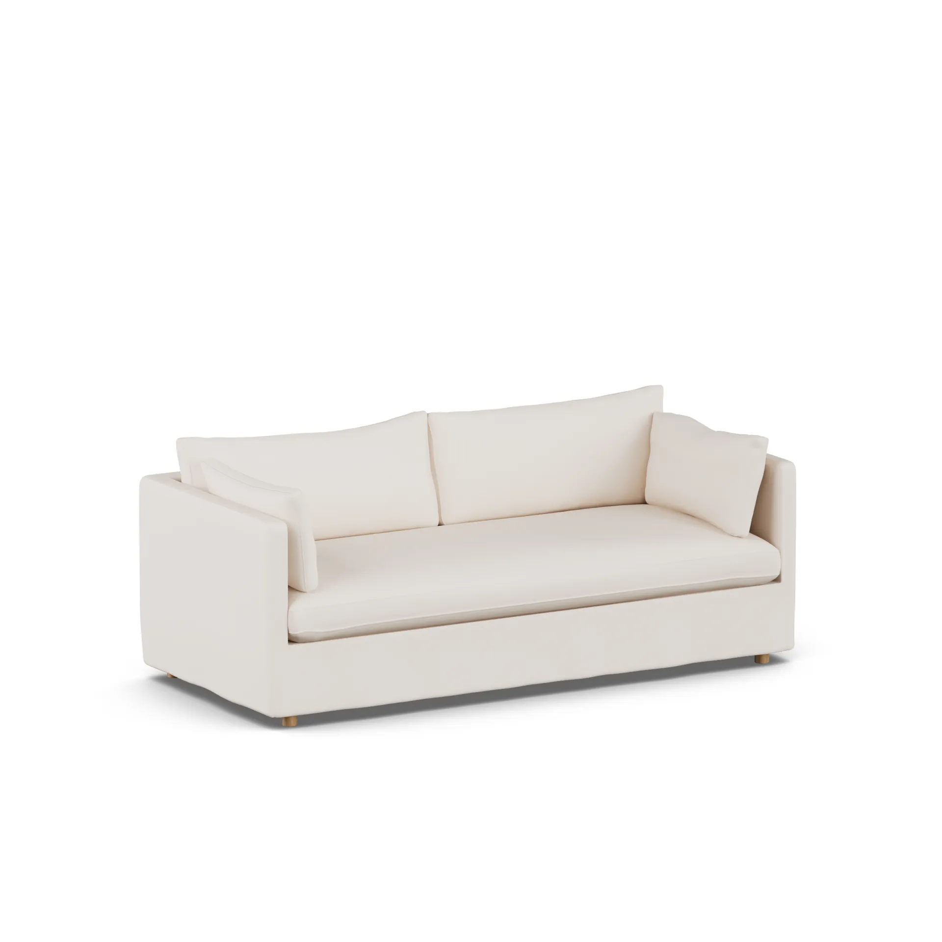 Linnevik sofa, Caleido beige 9600-white-oiled oak, 3-seater, with skirt 1898